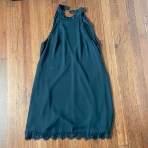 Black halter top mini dress